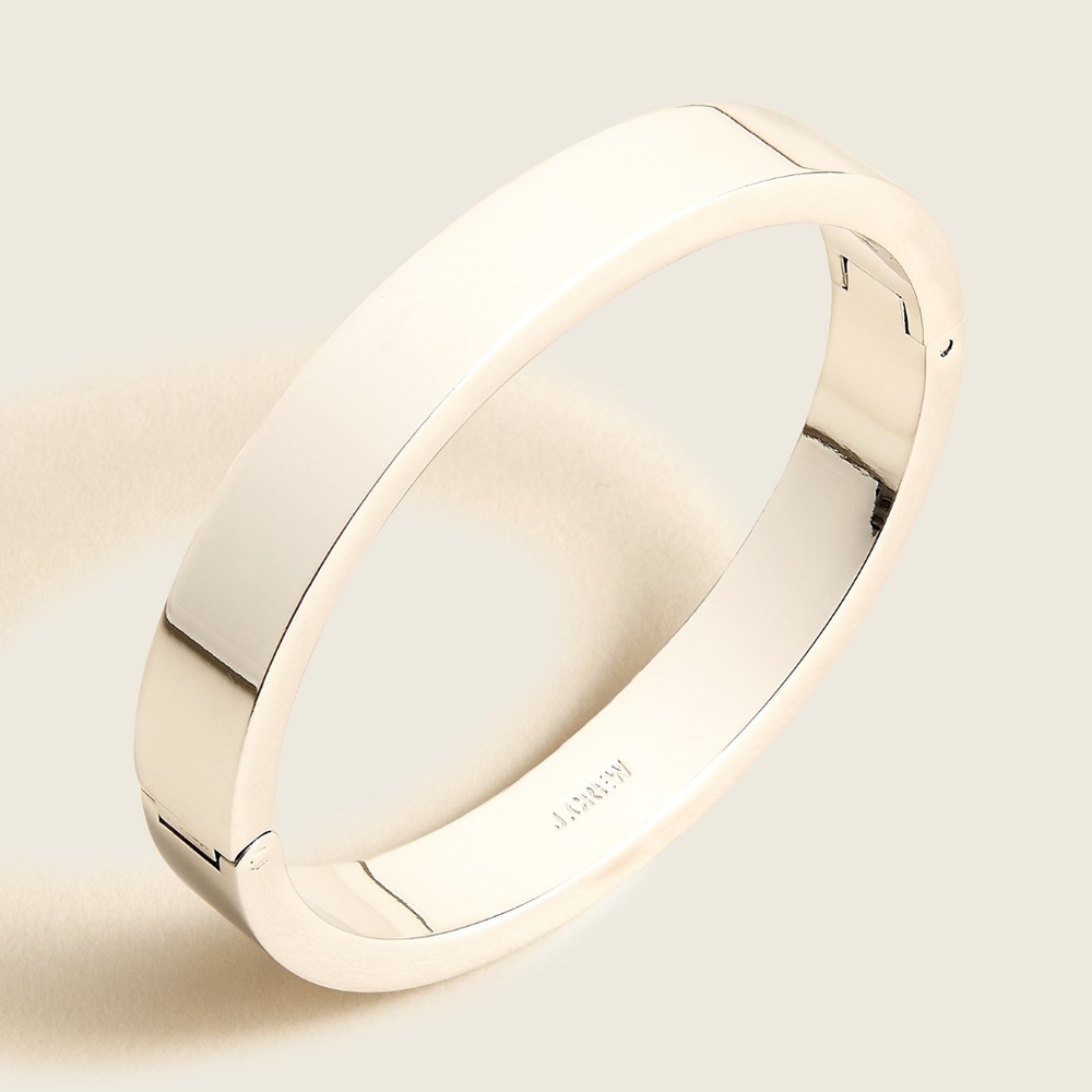 New! J Crew Silver Hinge Bracelet With dust bag NWT